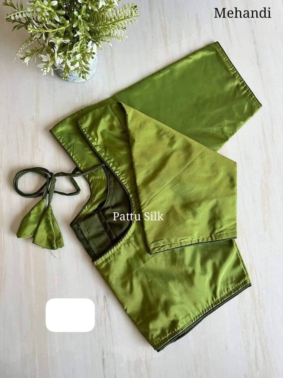 Readymade blouse- Rama green- Free size- (38,40,42)