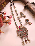 Delicate pearl bead tassels adding traditional grace.