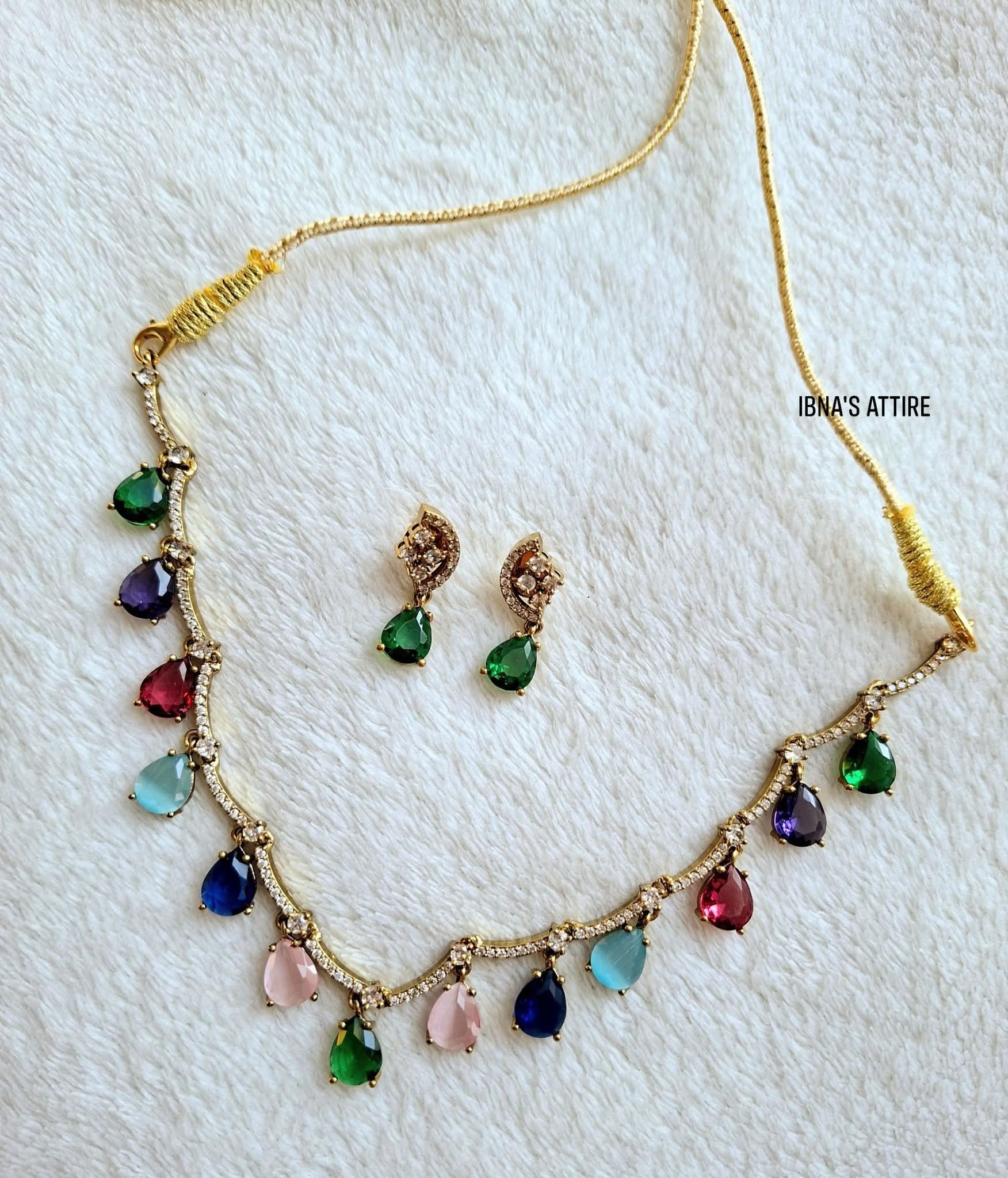 Matte gold necklace set