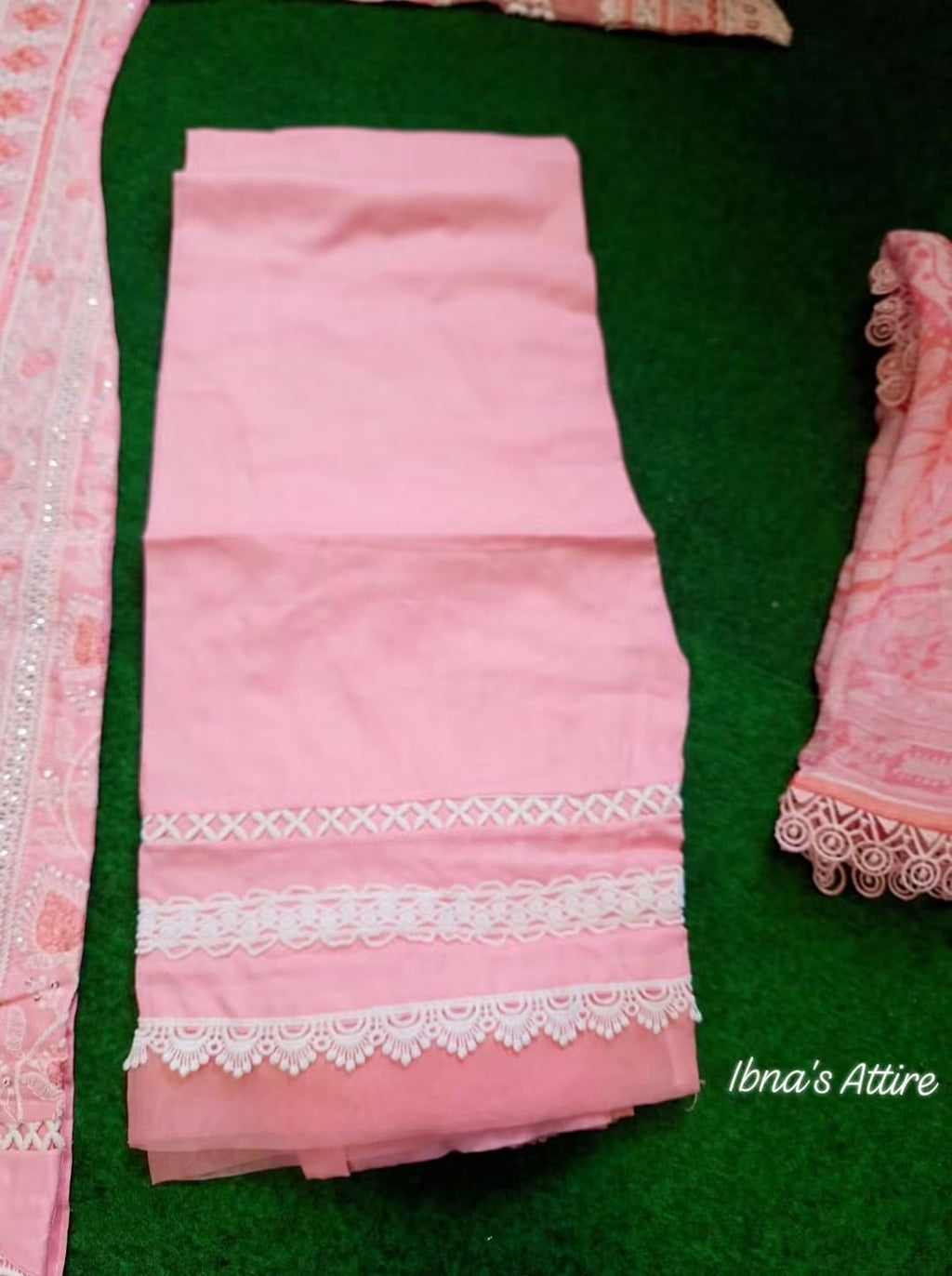 Gul Adhar Slub Lawn Light Pink Chikankari Pakistani Suit with Digital Printed Chiffon Dupatta (Size-42)