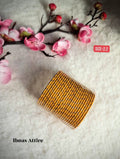 Kids Mustard Yellow Glitter Bangle Set | 24-Piece_ Festive Stack (Size 2.2)