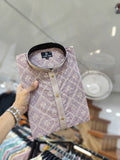 Men's Lucknowi Chikankari & Digital Print Pure Cotton Kurta / Panjabi | Dusty Mauve (Size 42)