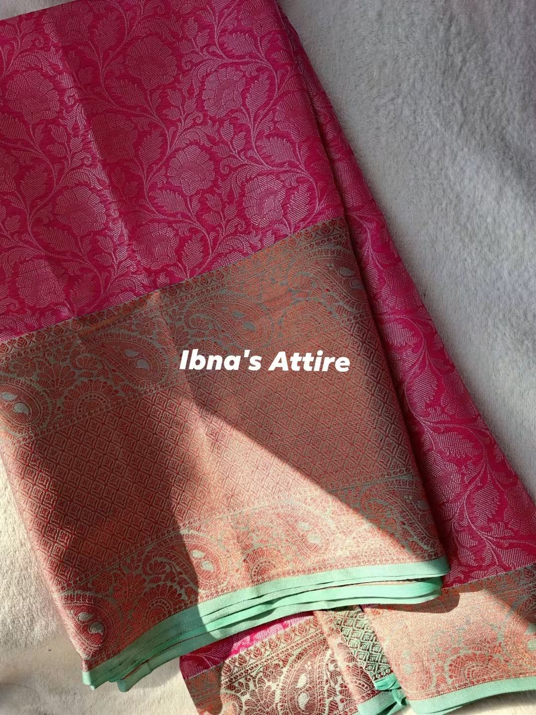 Pink Kora Muslin Saree with Contrast Zari Woven Border, Full Body Weaving, and Jacquard Blouse Piece