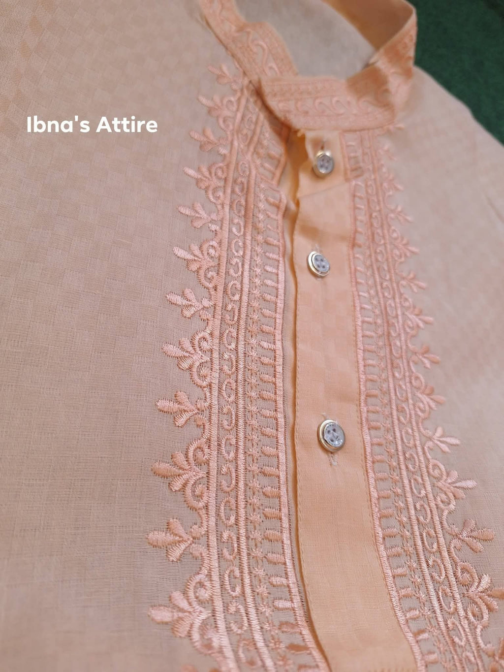 Handloom Pure cotton Panjabi/ Kurta -light coral pink