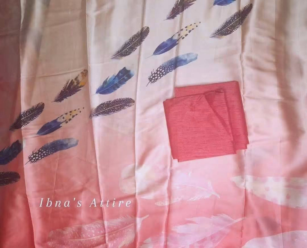 Saree van Japanse satijnzijde