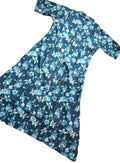 Frleaturing a navy blue Jaipuri Block-Print Cotton Long Kurti on a white background 