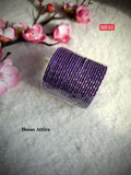 Kids Purple Glitter Bangle Set | 24-Piece_ Festive Stack (Size 2.2)