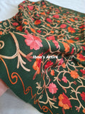 Woolen showl- All over multi floral work