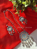German silver necklace set with earrings 👉Length- 36 cm