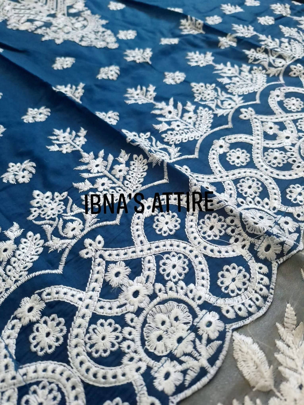 Premium Teal Blue Pakistani Pure Cotton Three-Piece Suit