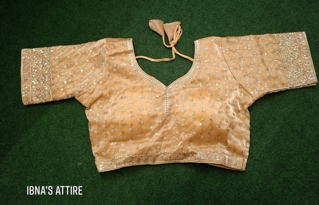Ready made blouse - Golden - FREE SIZE- 38,40,42