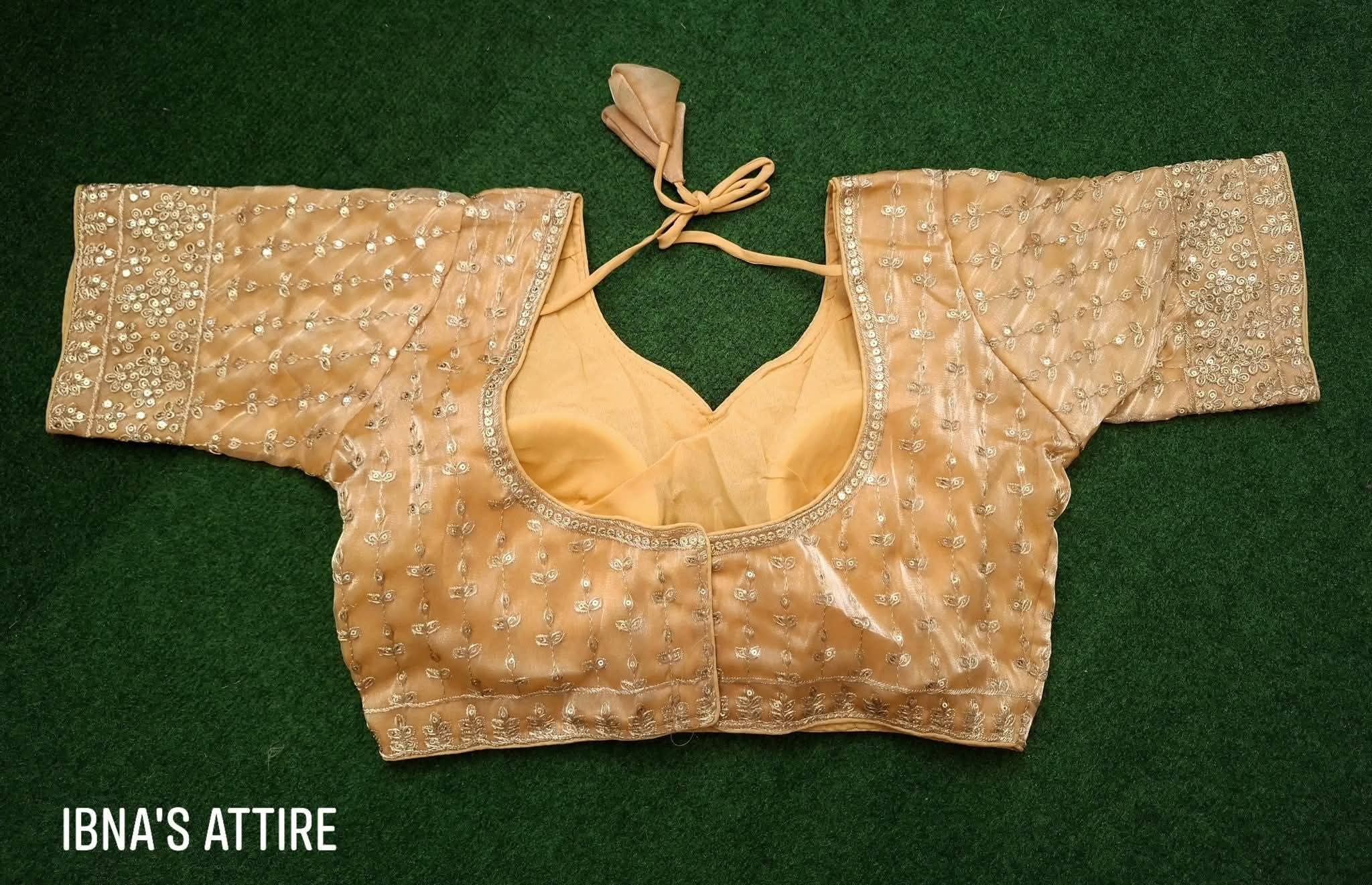 Ready made blouse - Golden - FREE SIZE- 38,40,42