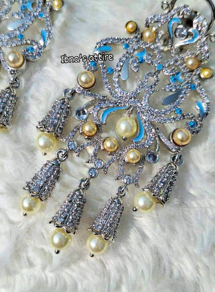 Silver plated AD earrings