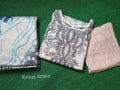 Maria B Stitched Digital Printed Soft Cotton 3-Piece Suit | Blue & Neutral Designer Casual Wear