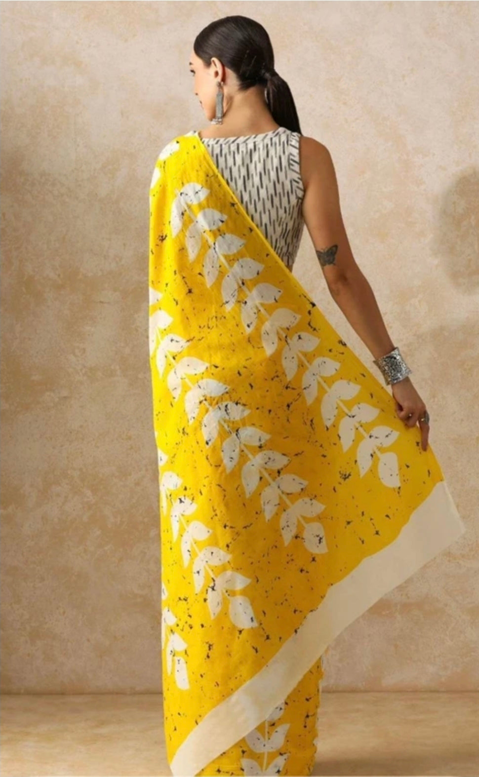 Pure Super Soft Mul Mul Cotton Hand Block Printed Saree with Blouse Piece