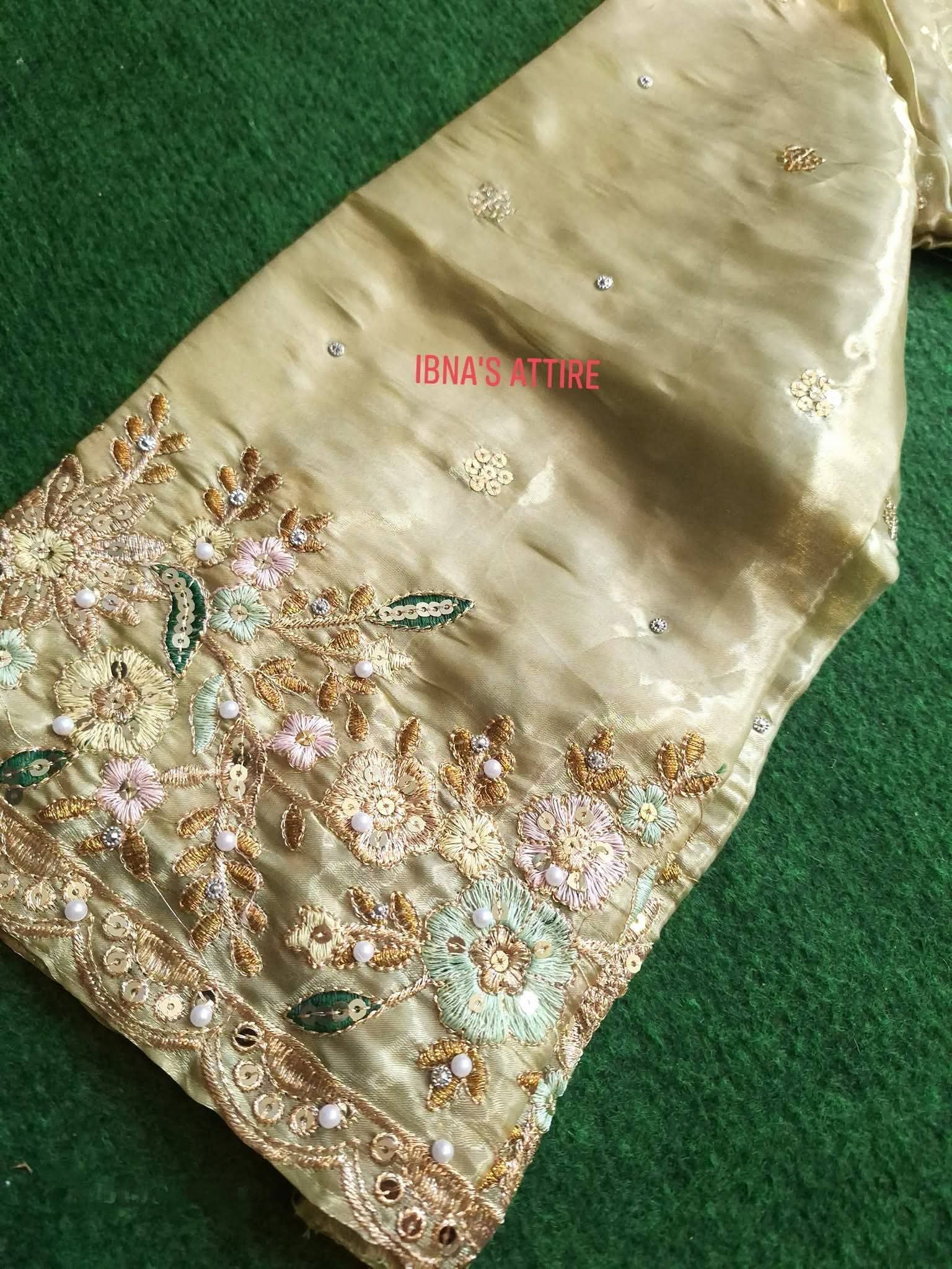 Premium Golden olive Jimmy Choo Fabric Party Suit Set
