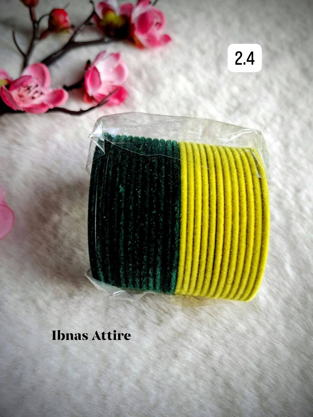 Traditional Velvet Metal Bangles | (24 colors) -24-Piece Set- (Size 2.4)