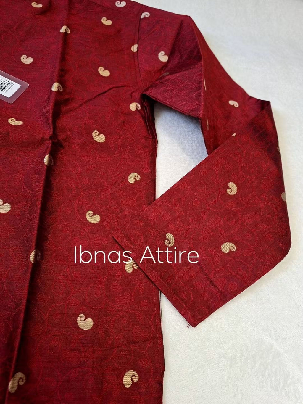 Designer Jacquard Printed Stitched Men's Kurta | Maroon Festive & Wedding Ethnic Wear (Size- 38 & 40)