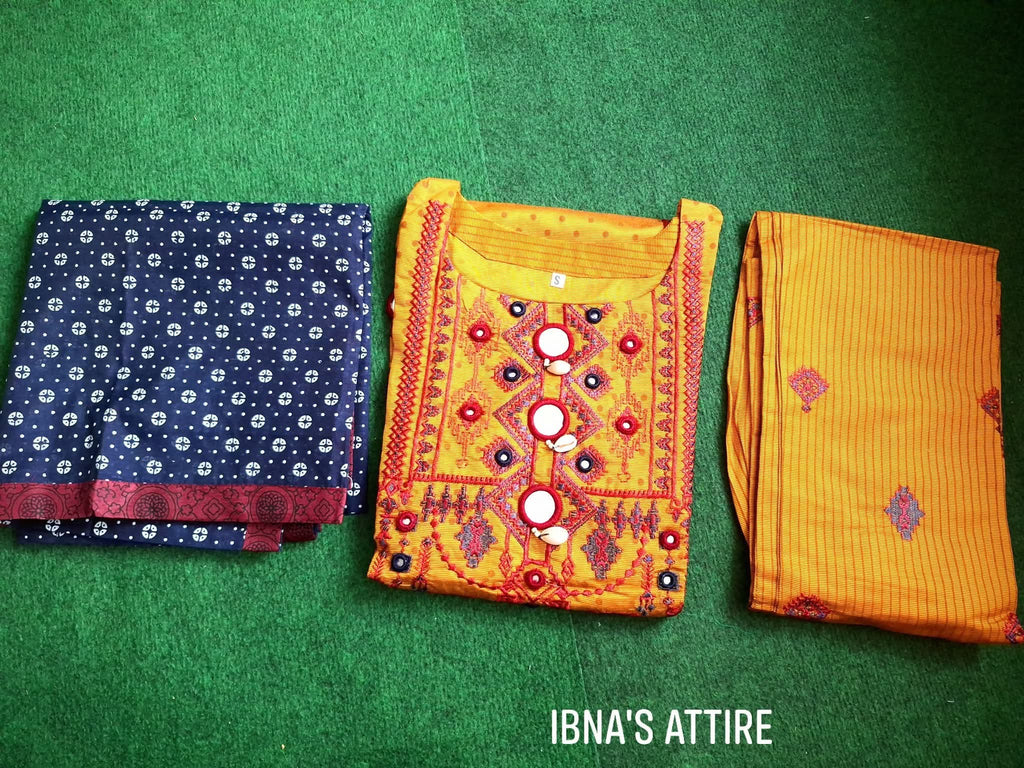 Pakistani silk khaddi three piece