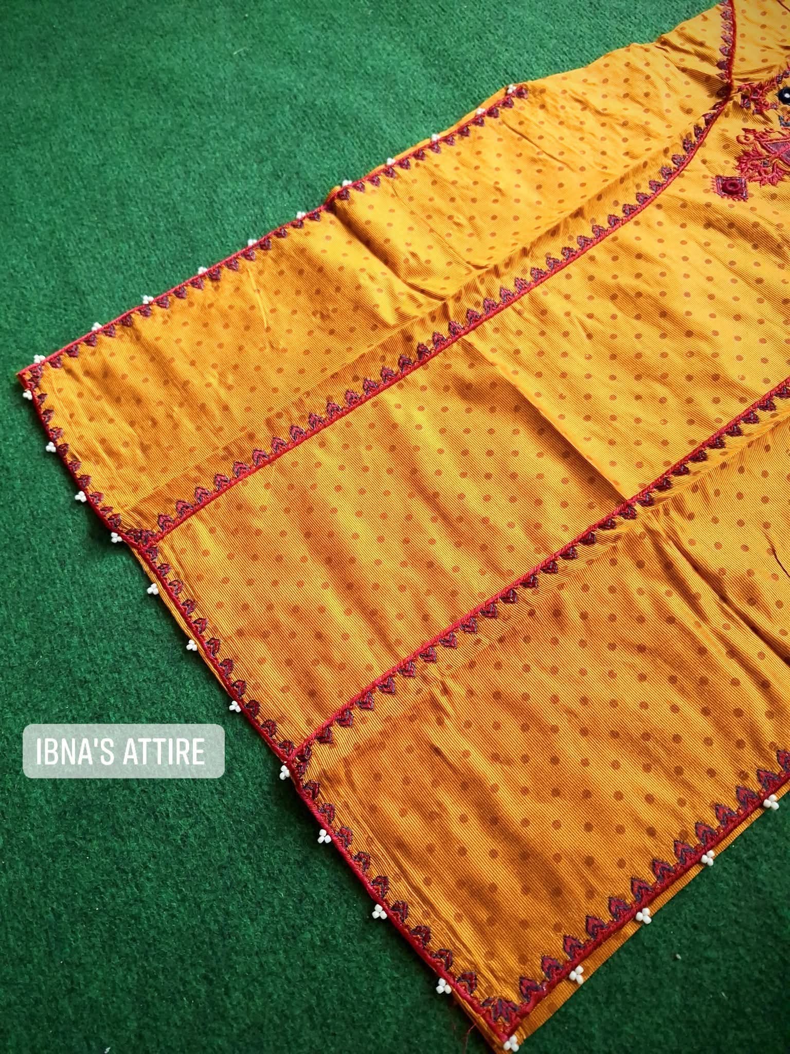 Pakistani silk khaddi three piece