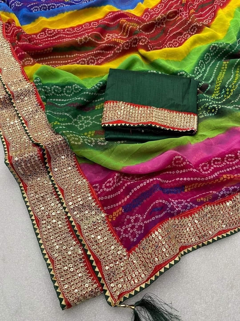 Chiffon Georgette lehraiya saree