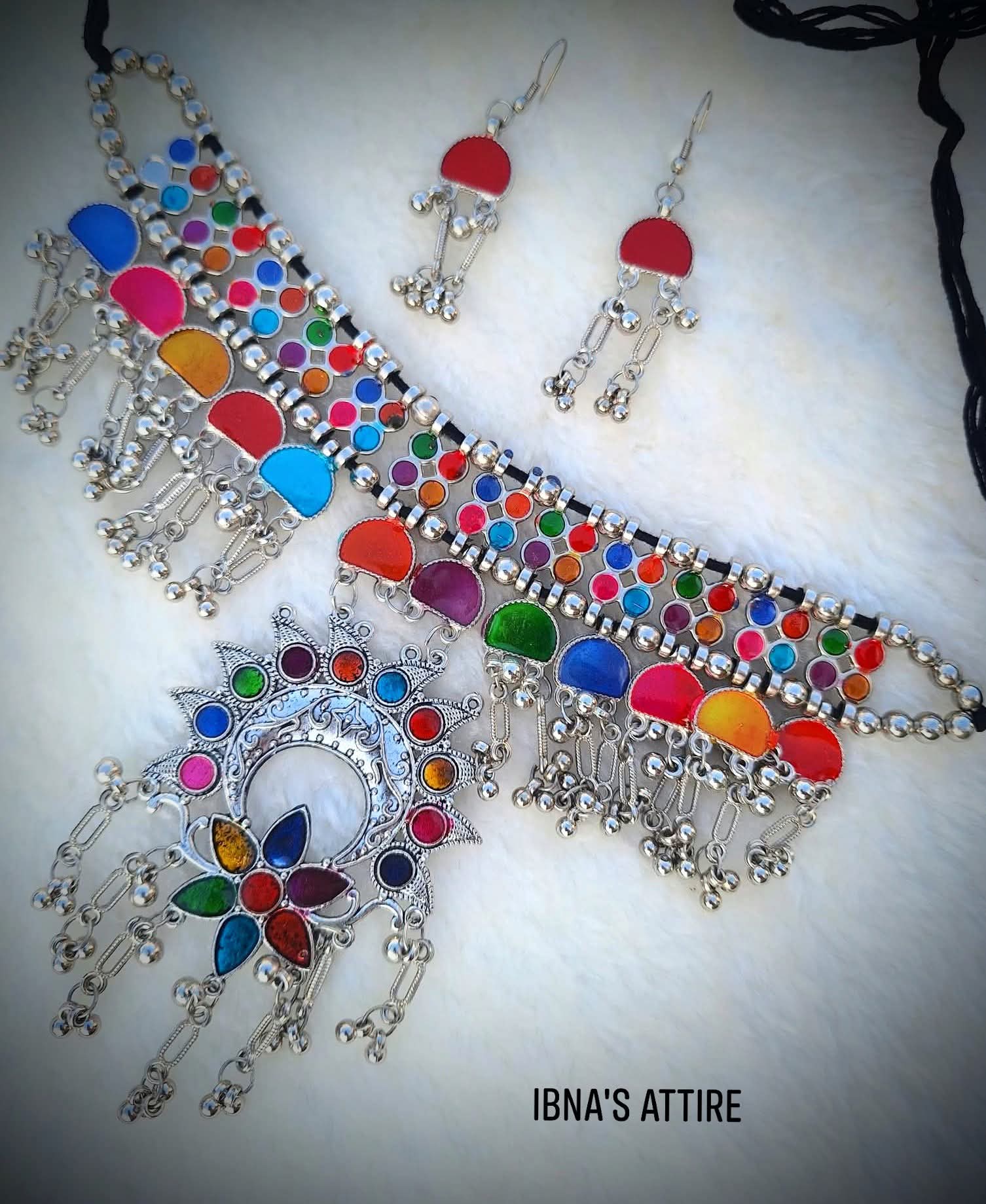 Oxydized necklace set- multi
