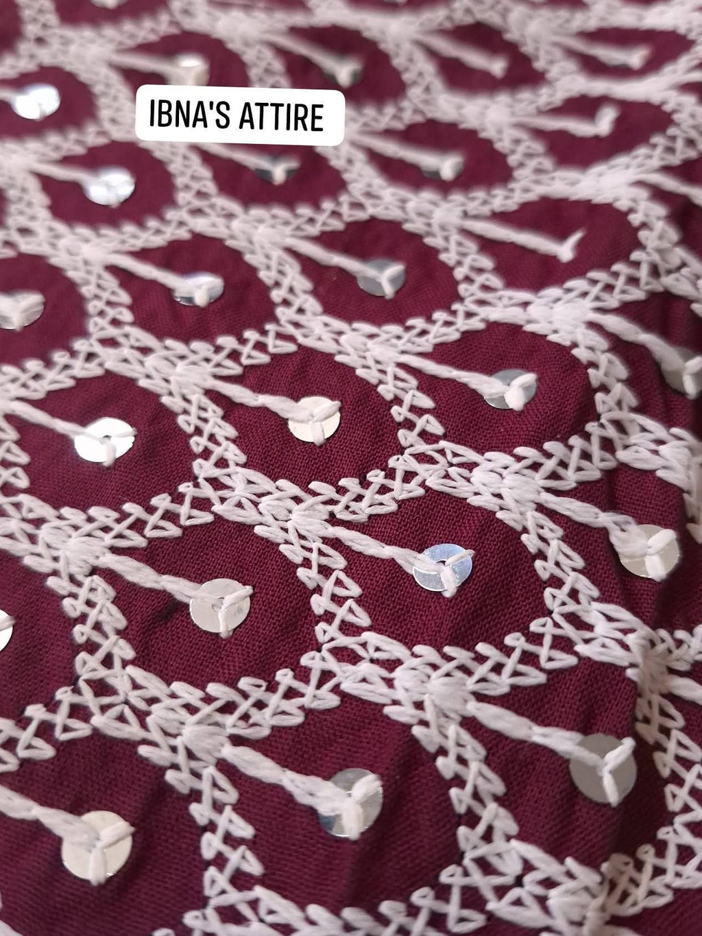 Maroon Rayon Embroidery Sequence Work Panjabi