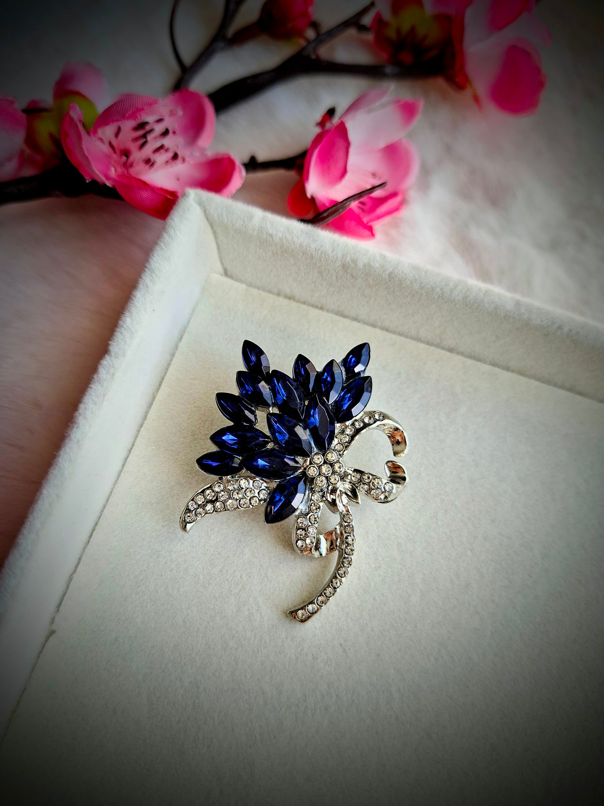 Brooch- Navy blue