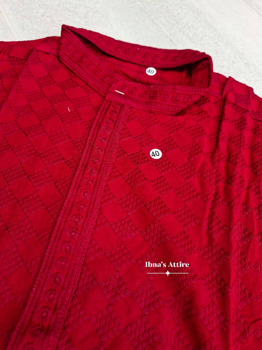 Rayon panjabi/kurta (bordeauxrood)