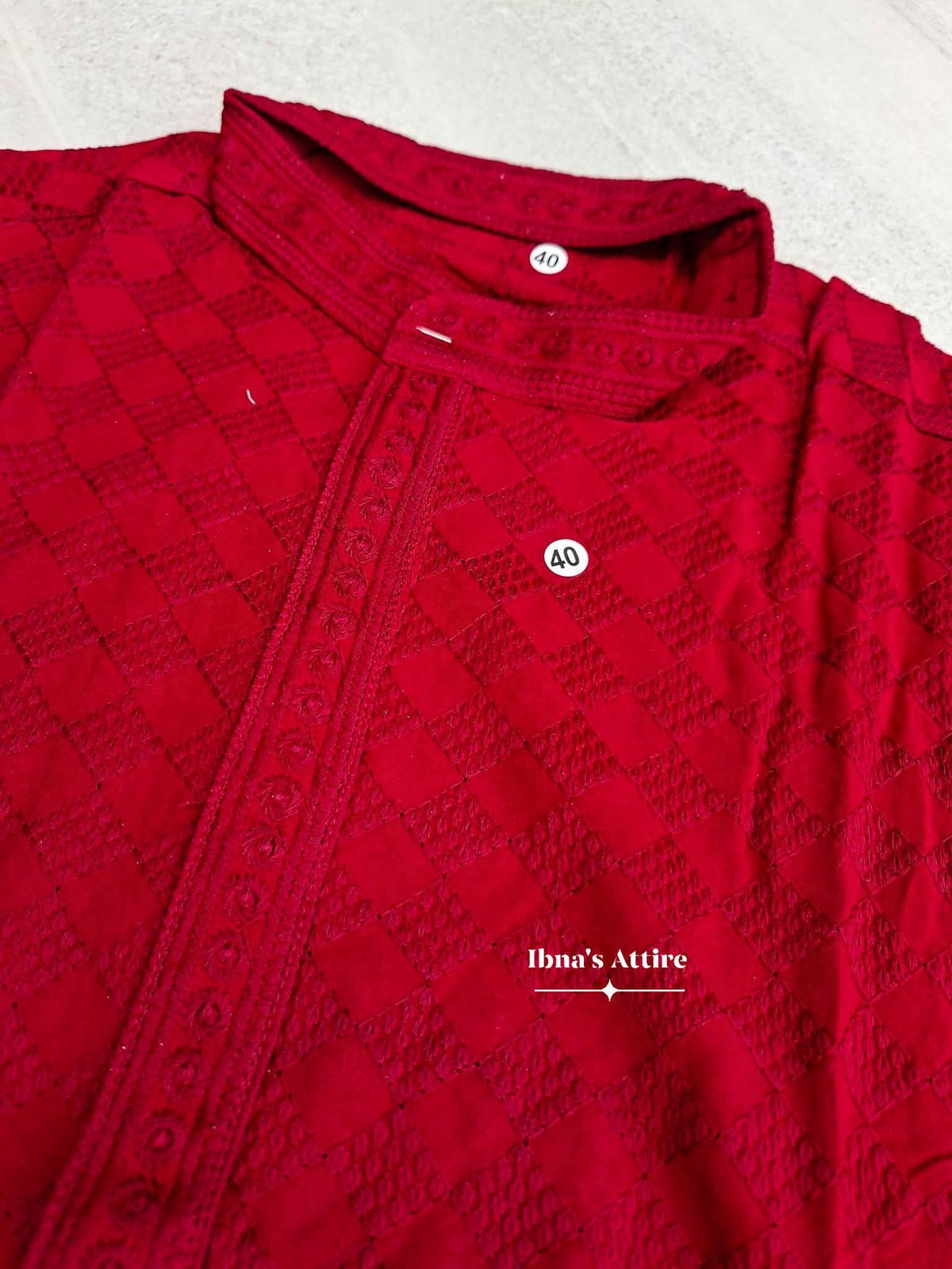 Men's Breathable Rayon Panjabi with Elegant All-Over Self-Embroidery (Size-40 & 42)