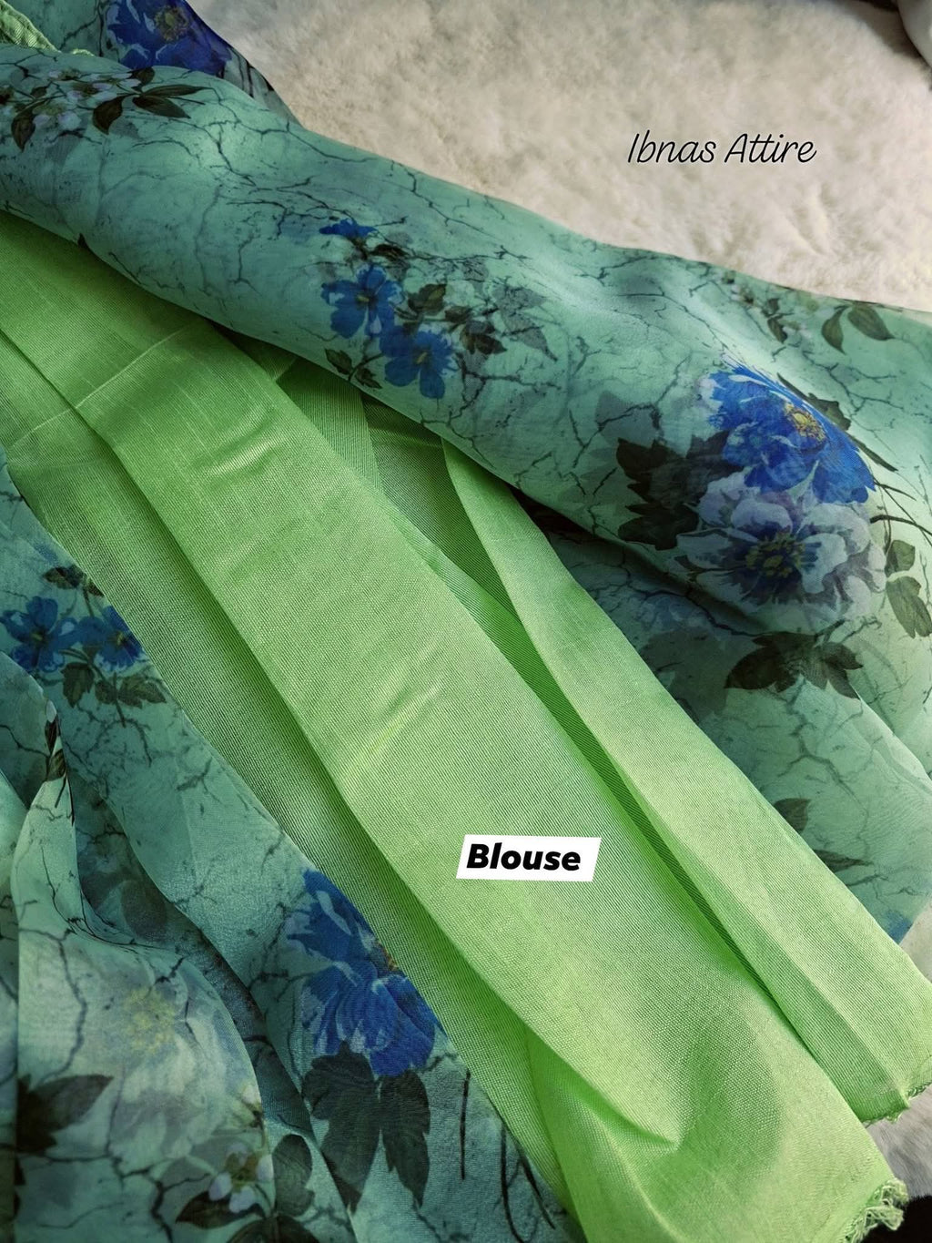 Digital Printed Organza Silk Saree with Viscose Thread Work & Banglori Silk Blouse