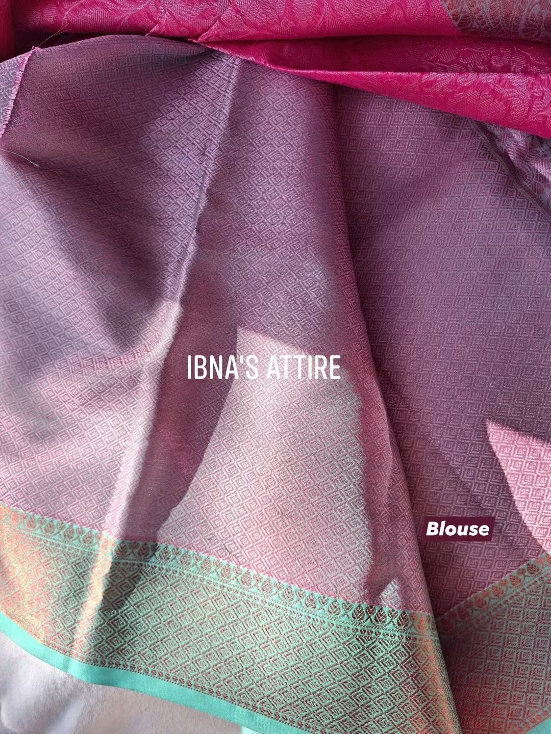 Pink Kora Muslin Saree with Contrast Zari Woven Border, Full Body Weaving, and Jacquard Blouse Piece